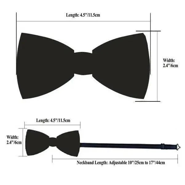 Stevvex black silk butterfly bow tie with adjustable neckband, measured 4.5x2.4in on Tampa Home & Garden Store