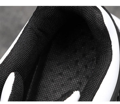 Elegant sport sneaker interior close-up, black knitted lining with white midsole on Tampa Home & Garden Store