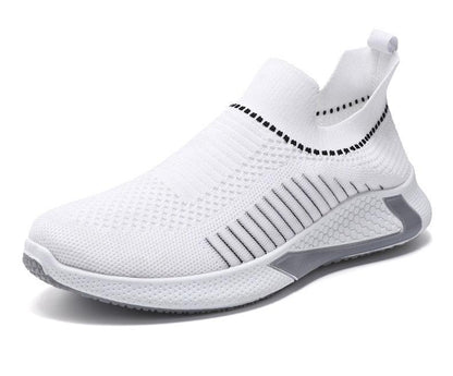 Stevvex Mens Sneakers white breathable mesh sport slip-on upper ST85SH1533ITU on Tampa Home & Garden Store