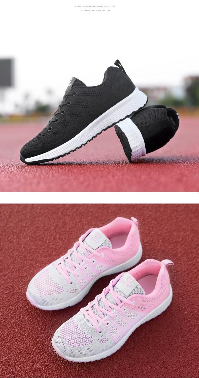 Stevvex Sneakers black mesh and pink white mesh lightweight breathable tennis shoes on Tampa Home & Garden Store