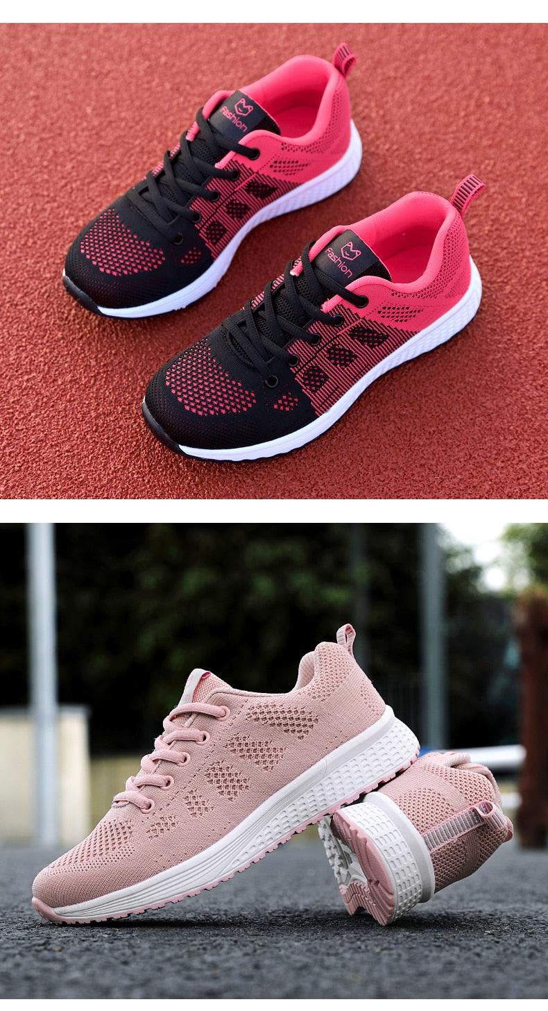 Stevvex ST85SH4547WUO sneakers in black-pink and pink, mesh upper with white sole on Tampa Home & Garden Store