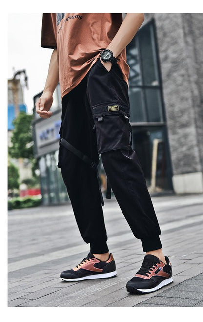 Sneakers Stevvex, black and copper-pink lace-up athletic shoes with white sole on Tampa Home & Garden Store