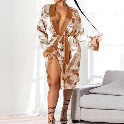 Elegant Women Long And Soft Indoor Bathrobe