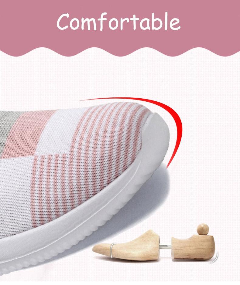 Stevvex knit espadrille sneakers mix color with white sole; wooden shoe horn included on Tampa Home & Garden Store