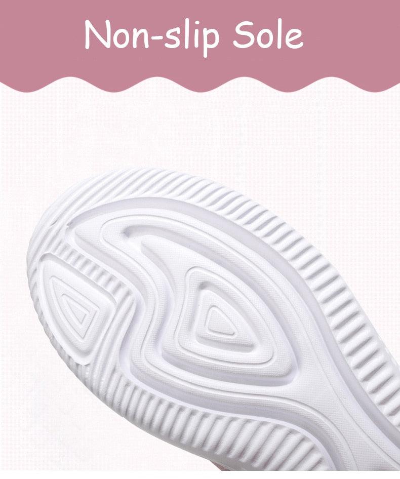 Stevvex women's sneakers white non-slip sole with wave tread pattern on Tampa Home & Garden Store