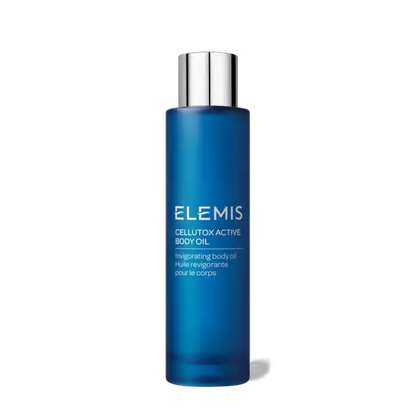 Elemis Cellutox Active Body Oil bottle, blue 100 ml with silver cap, body oil by Elemis on Tampa Home & Garden Store