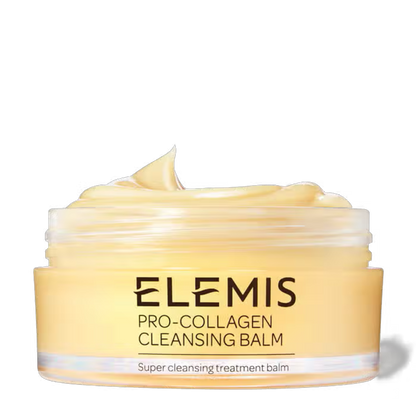 Elemis Pro-Collagen Cleansing Balm 100g jar with pale yellow balm, Nava Beauty on Tampa Home & Garden Store