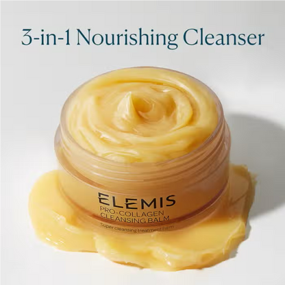 Elemis Pro-Collagen Cleansing Balm jar with yellow balm, 3-in-1 nourishing cleanser on Tampa Home & Garden Store