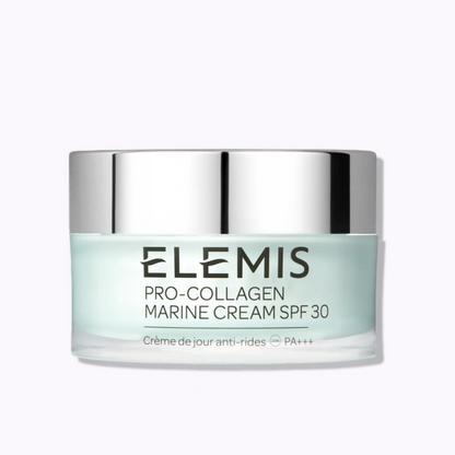 Elemis Pro-Collagen Marine Cream SPF 30 jar with silver lid pale mint container 50 ml on Tampa Home & Garden Store