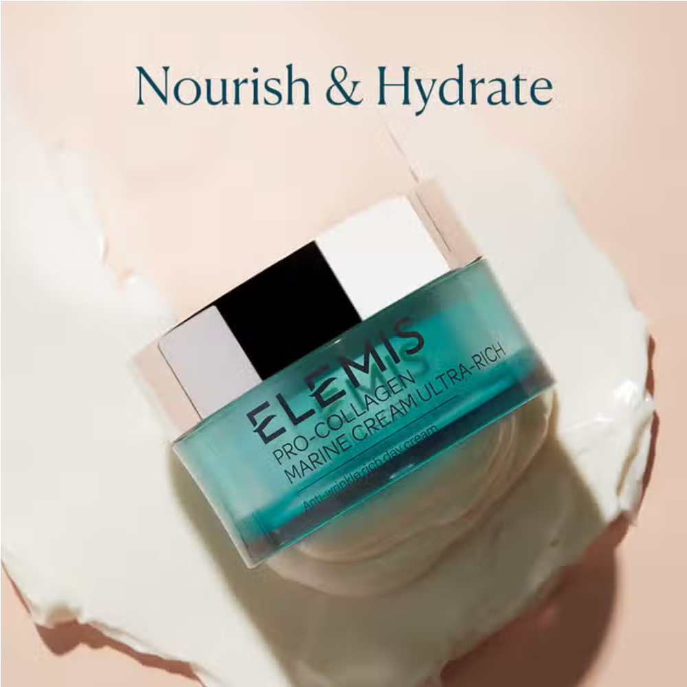 Elemis Pro-Collagen Marine Cream Ultra Rich 50 ml turquoise jar anti-aging moisturizer on Tampa Home & Garden Store