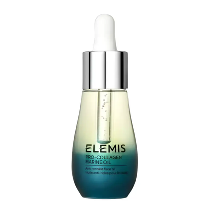 Elemis Pro-Collagen Marine Oil serum bottle with gradient blue bottom and dropper cap 15 ml on Tampa Home & Garden Store
