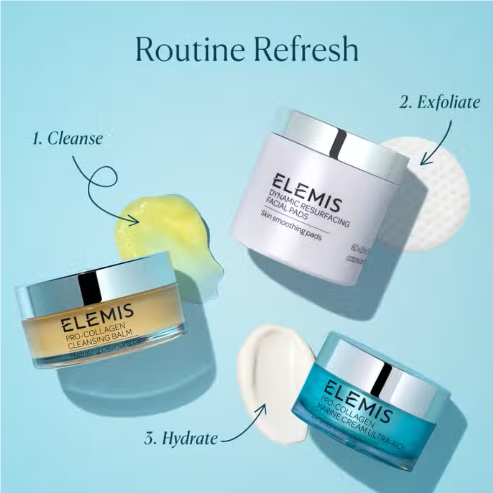 Elemis Pro-Collagen Marine Cream Ultra Rich 50 ml with cleansing balm and resurfacing pads on Tampa Home & Garden Store