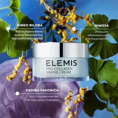 Elemis Pro-Collagen Marine Cream 50ml jar with silver lid, antiaging skincare Nava Beauty on Tampa Home & Garden Store