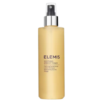 Elemis Soothing Apricot Toner 200ml in gold bottle with silver spray cap, calming facial toner on Tampa Home & Garden Store