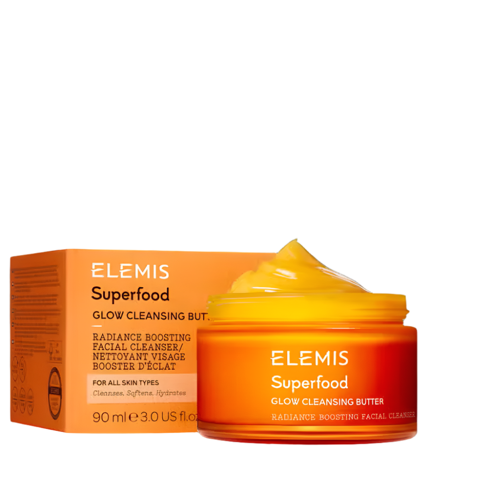 Elemis Superfood Glow Cleansing Butter jar with orange box 90 ml facial cleanser on Tampa Home & Garden Store