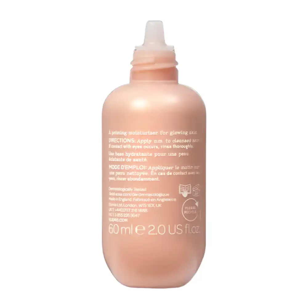 Elemis Glow Priming Moisturiser bottle peach-pink plastic 60 ml Nava Beauty moisturizer on Tampa Home & Garden Store