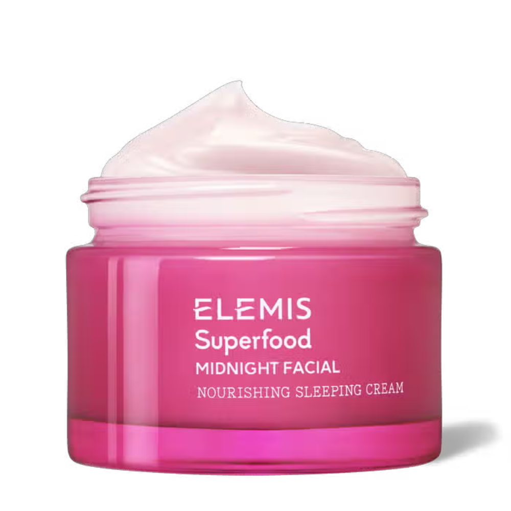 Elemis Superfood Midnight Facial pink jar nourishing sleeping cream on Tampa Home & Garden Store