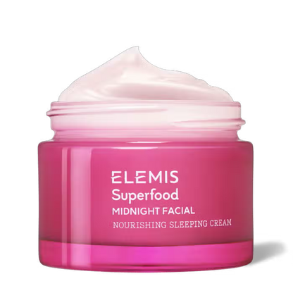 Elemis Superfood Midnight Facial pink jar nourishing sleeping cream on Tampa Home & Garden Store