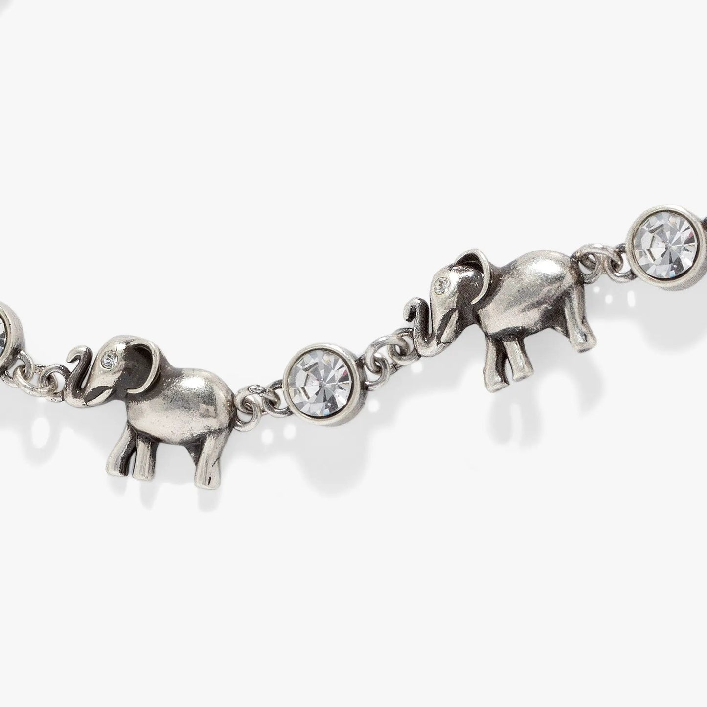Elephant Crystal Bolo Bracelet silver-tone metal with crystal elephant charms ALEX AND ANI on Tampa Home & Garden Store