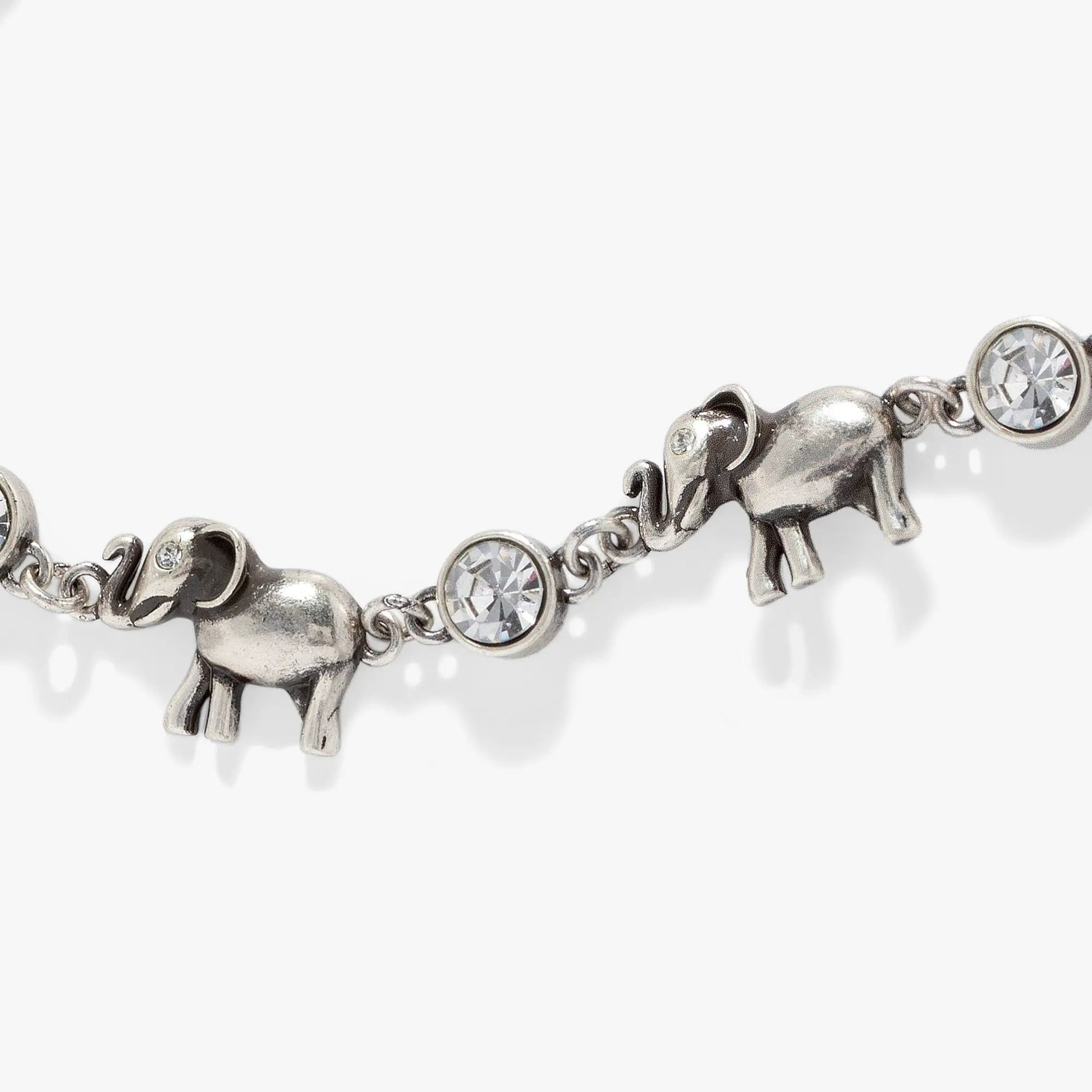 Elephant Crystal Bolo Bracelet silver-tone metal with crystal elephant charms ALEX AND ANI on Tampa Home & Garden Store