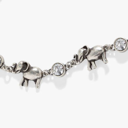 Elephant Crystal Bolo Bracelet silver-tone metal with crystal elephant charms ALEX AND ANI on Tampa Home & Garden Store