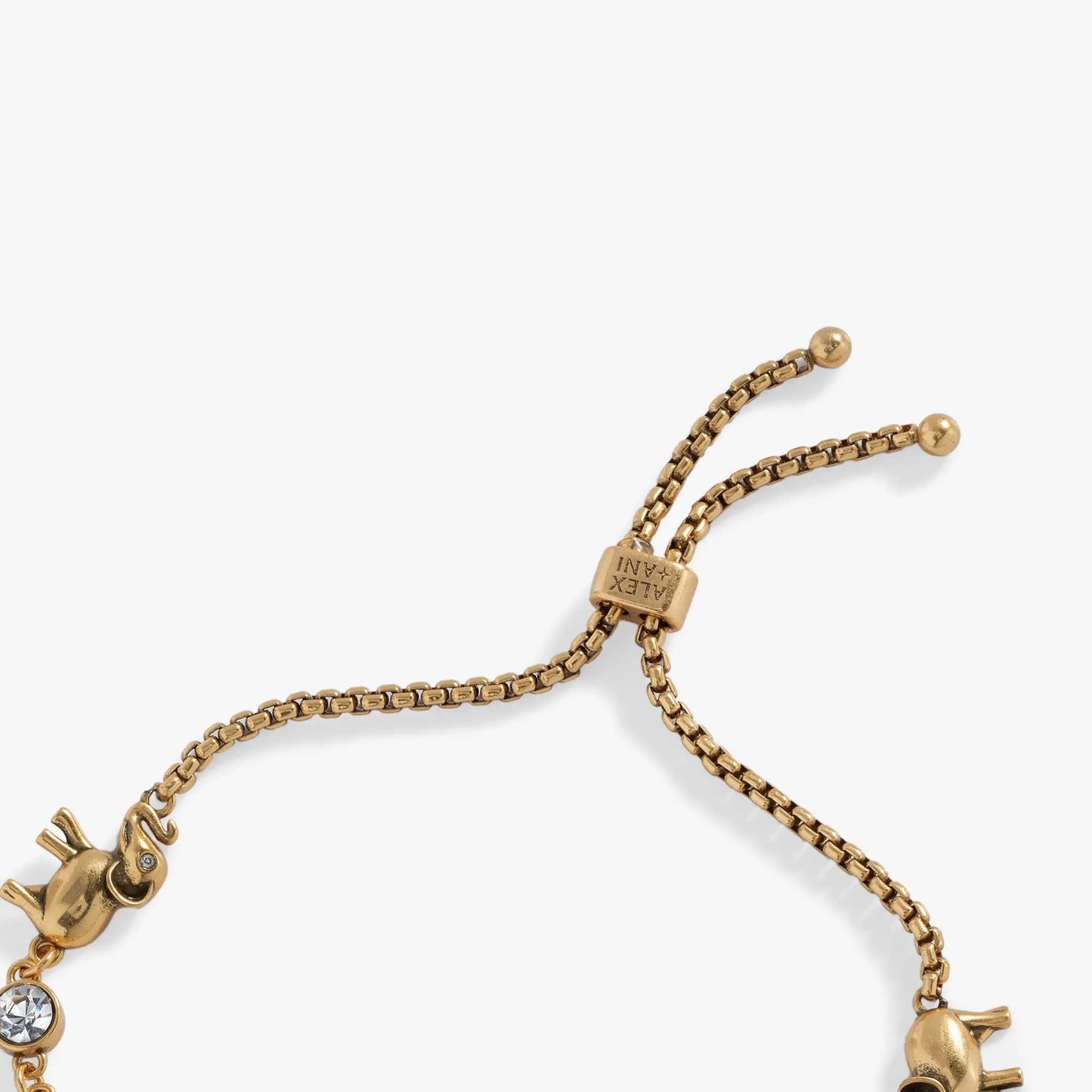Elephant Crystal Bolo Bracelet gold-tone with elephant charm by Alex and Ani on Tampa Home & Garden Store