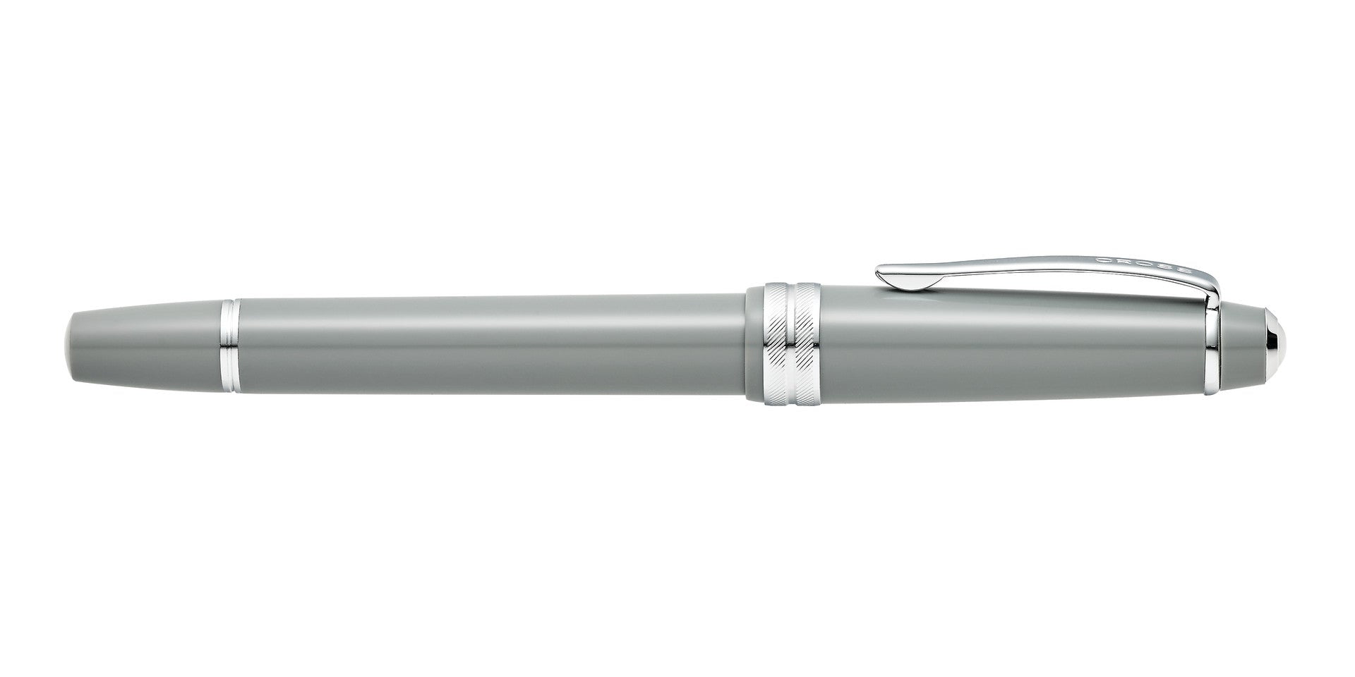 Bailey Light polished gray resin fountain pen with silver accents and Cross clip, extra-fine nib on Tampa Home & Garden Store