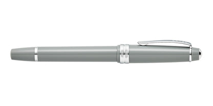 Bailey Light polished gray resin fountain pen with silver accents and Cross clip, extra-fine nib on Tampa Home & Garden Store