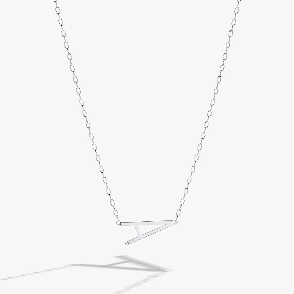 A Initial Necklace with CZ in Silver or Vermeil