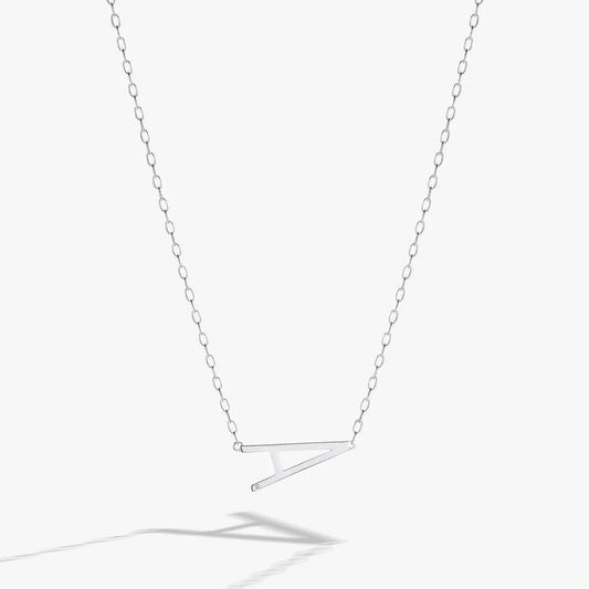 Initial A Precious Elongated Necklace by Alex Ani with silver-tone A pendant on a chain on Tampa Home & Garden Store