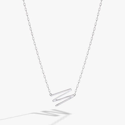 Initial M Pendant with CZ in Silver Vermeil
