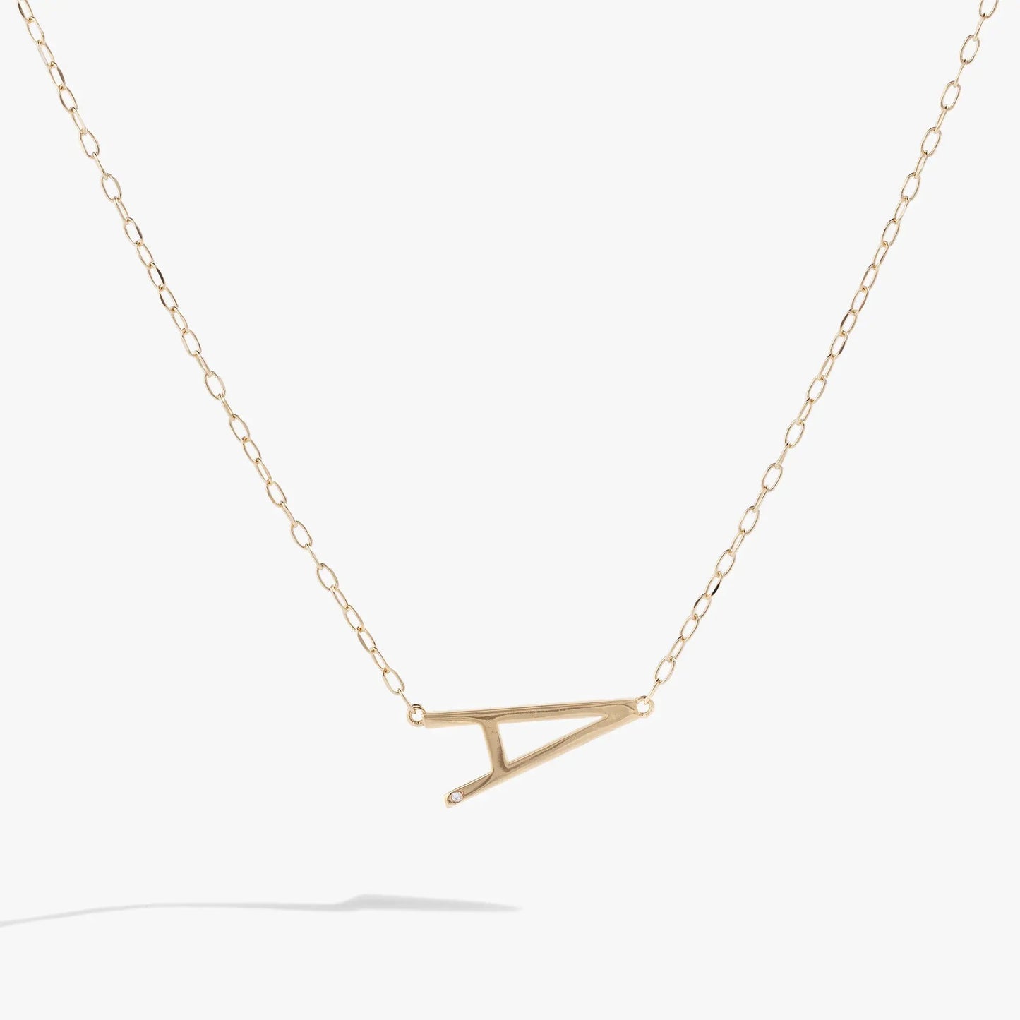 A Initial Necklace with CZ in Silver or Vermeil