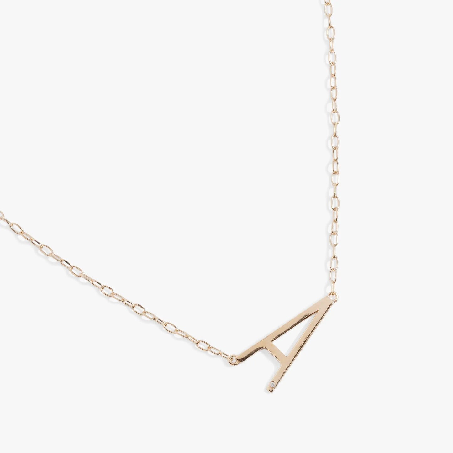 A Initial Necklace with CZ in Silver or Vermeil