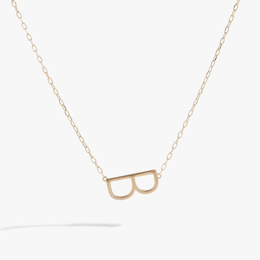 Initial B Elongated Necklace by ALEX AND ANI gold-tone with open B pendant on chain on Tampa Home & Garden Store