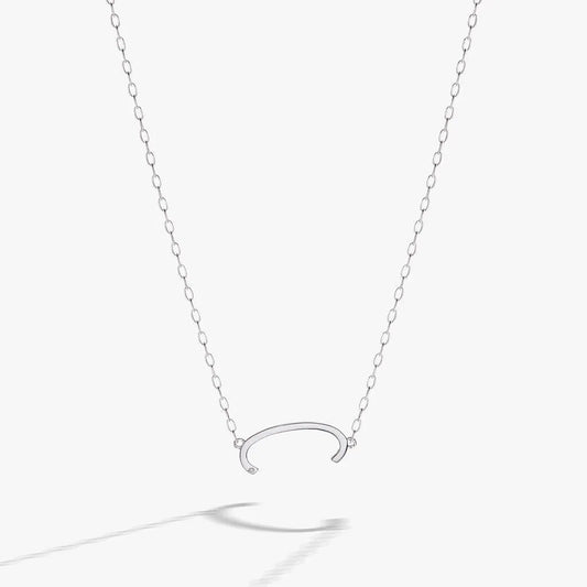 Necklace Initial C Precious Elongated by Alex and Ani, silver-tone chain with crescent pendant on Tampa Home & Garden Store