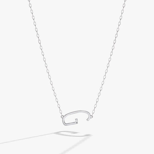Initial G elongated necklace by ALEX AND ANI with silver chain and G pendant on Tampa Home & Garden Store