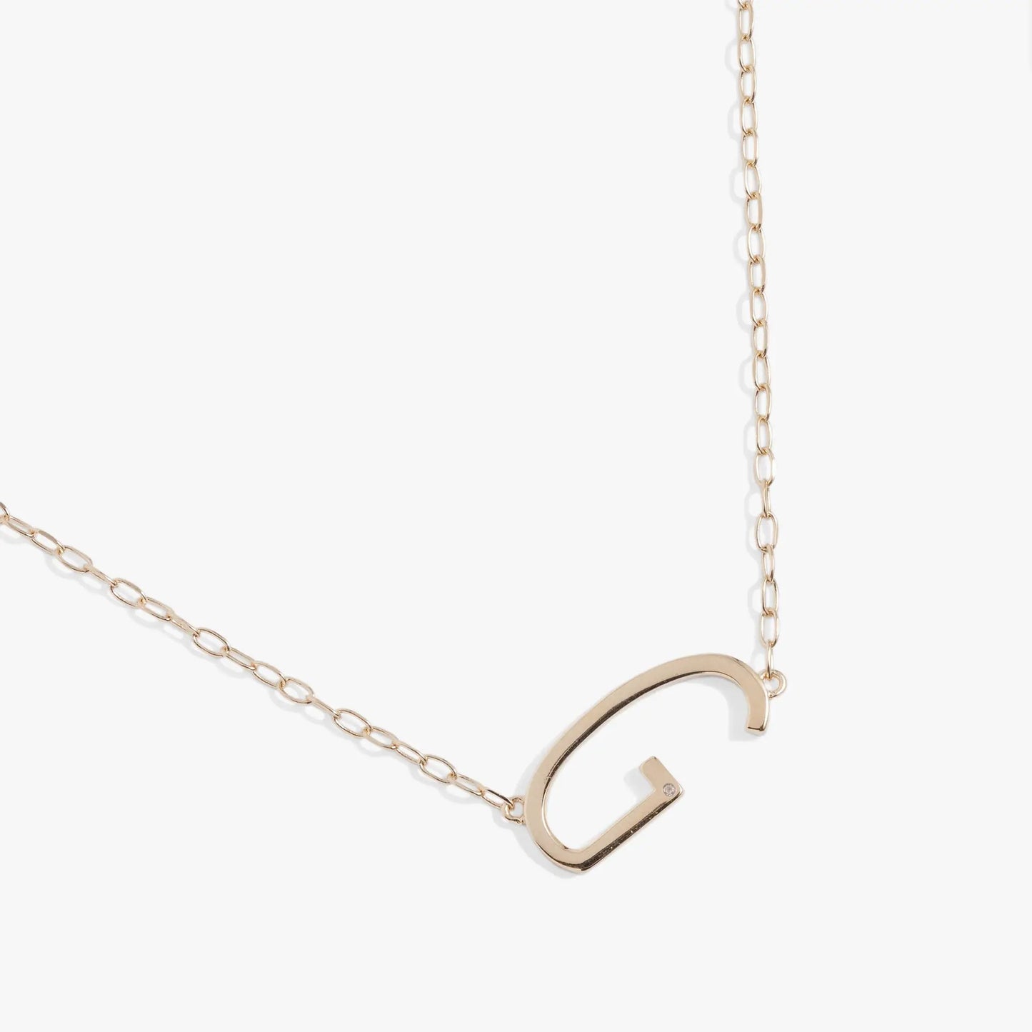 Initial G Precious Elongated Necklace by ALEX AND ANI, gold-tone elongated chain with G pendant on Tampa Home & Garden Store