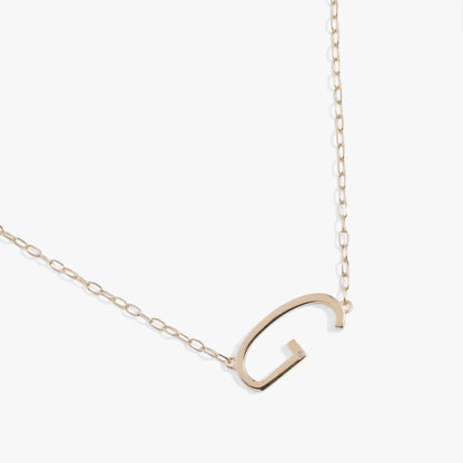 Initial G Precious Elongated Necklace by ALEX AND ANI, gold-tone elongated chain with G pendant on Tampa Home & Garden Store