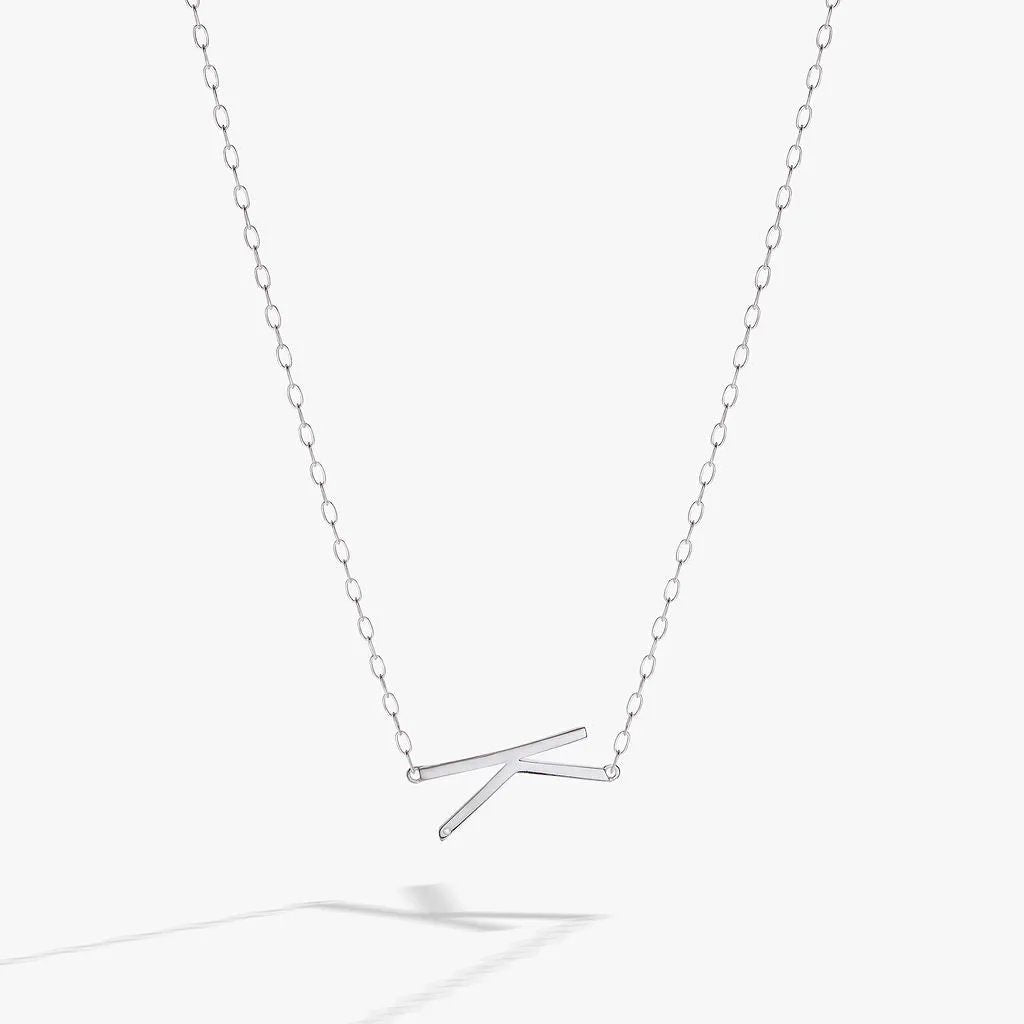Sterling silver Initial K elongated necklace with K pendant by Alex and Ani on Tampa Home & Garden Store