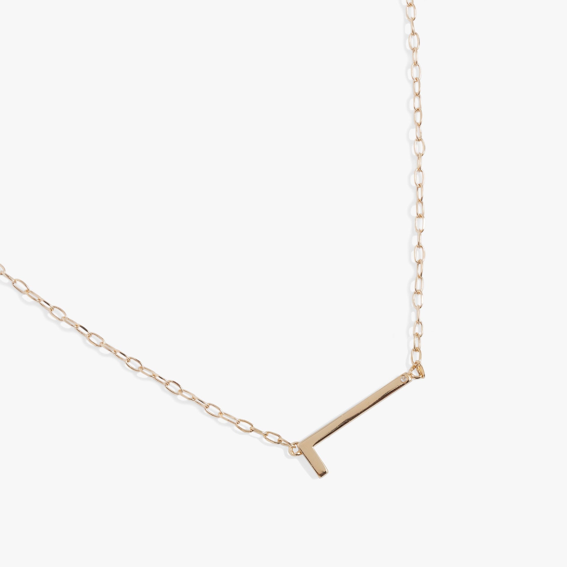 Initial L Precious Elongated Necklace rose gold tone chain with cross pendant on Tampa Home and Garden Store