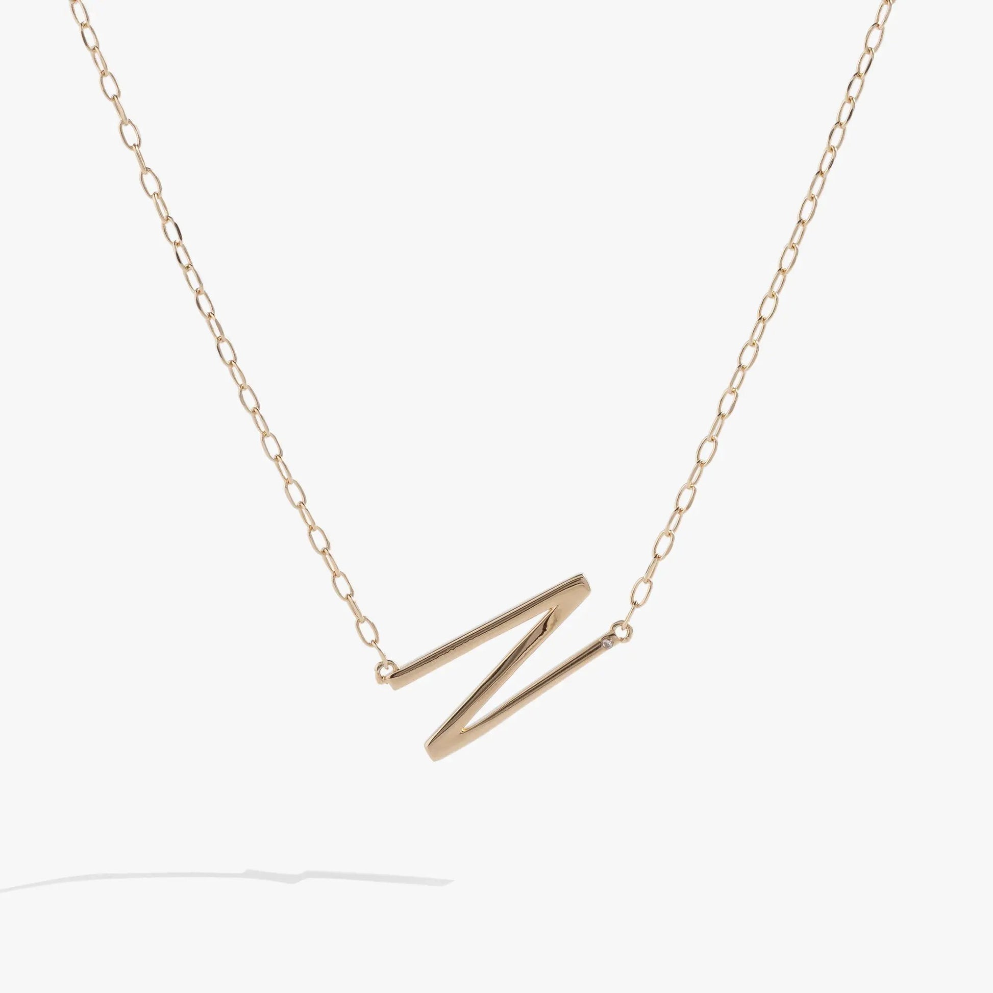Initial N Precious Elongated Necklace gold-tone chain with elongated pendant by Alex and Ani on Tampa Home & Garden Store