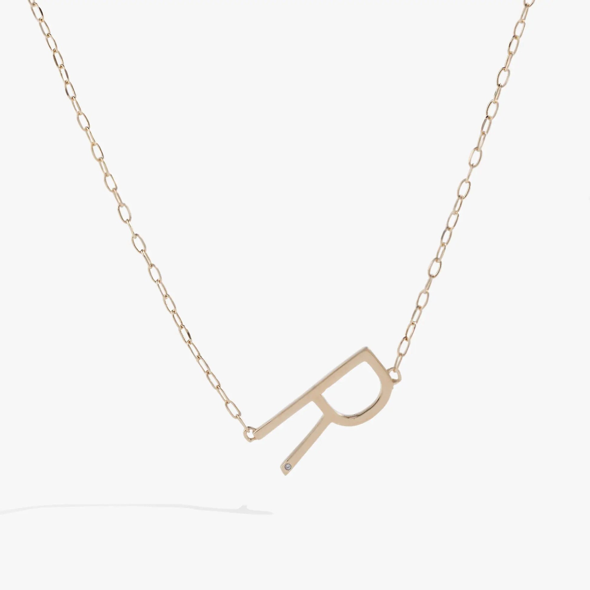 Initial R Precious Elongated Necklace, gold-tone chain with rectangular pendant by ALEX AND ANI on Tampa Home & Garden Store