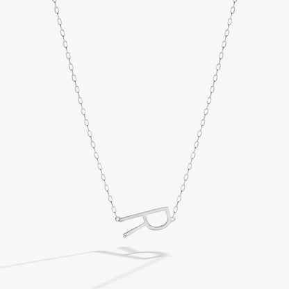 Initial R Elongated Necklace by ALEX AND ANI in silver metal on Tampa Home & Garden Store
