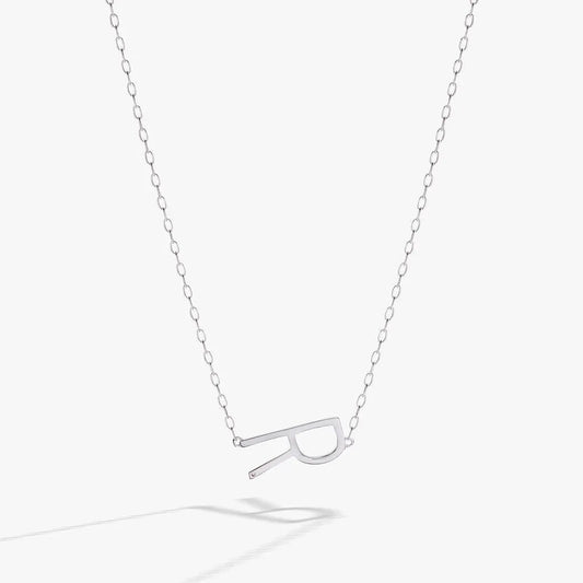 Initial R Elongated Necklace by ALEX AND ANI in silver metal on Tampa Home & Garden Store