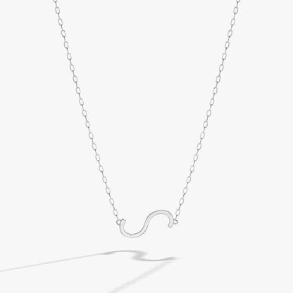 Initial S Precious Elongated Necklace in silver with curved S pendant by Alex and Ani on Tampa Home & Garden Store