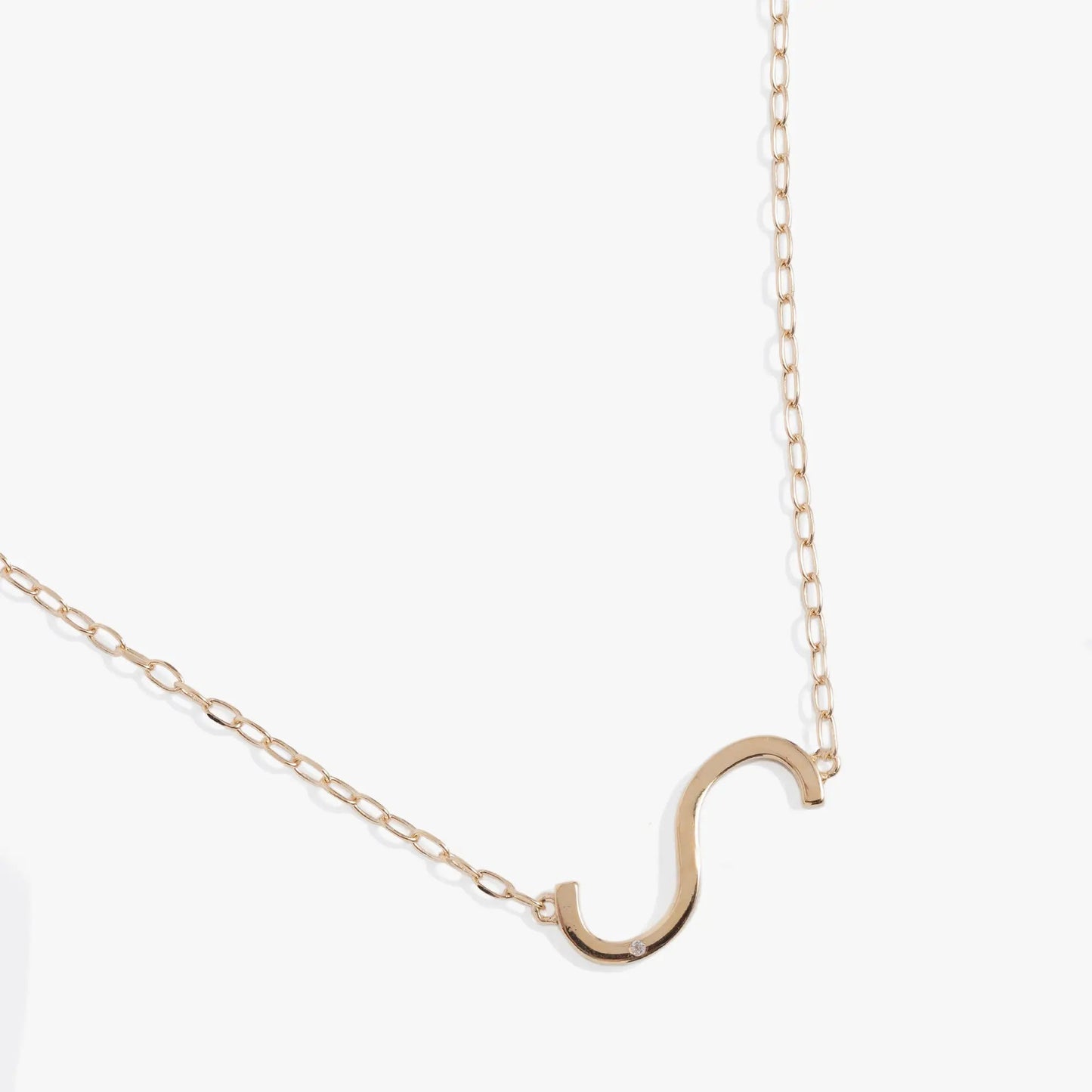 Initial S Precious Elongated Necklace by ALEX AND ANI, rose gold-tone chain with open pendant on Tampa Home & Garden Store