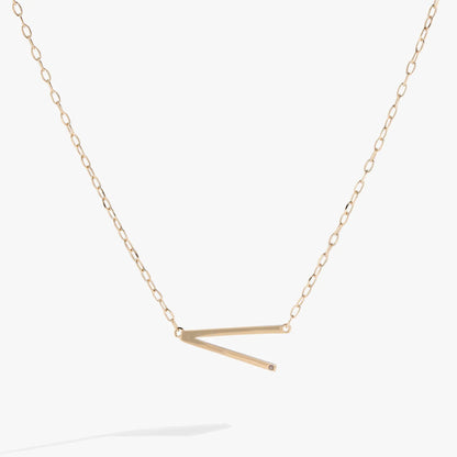 Initial V Precious Elongated Necklace gold-tone with crystal V pendant chain ALEX AND ANI on Tampa Home & Garden Store