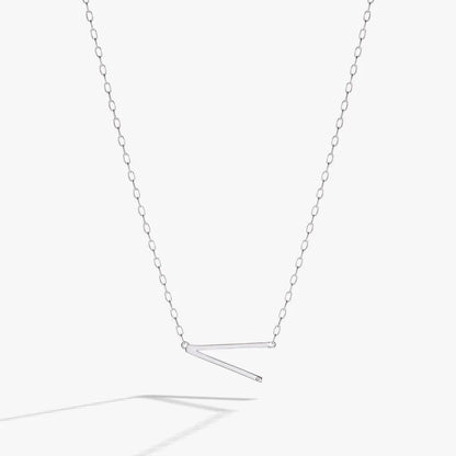 Initial V Precious Elongated Necklace by ALEX AND ANI with silver-tone chain and V-bar pendant on Tampa Home & Garden Store