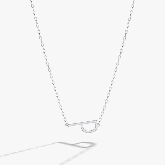 Initial P Precious Elongated Necklace by ALEX AND ANI, silver-tone curved P pendant, on Tampa Home & Garden Store