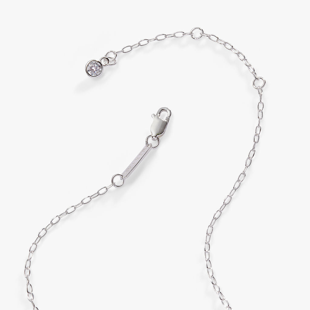 Initial L Precious Elongated Necklace by ALEX AND ANI in silver with crystal charm on Tampa Home & Garden Store